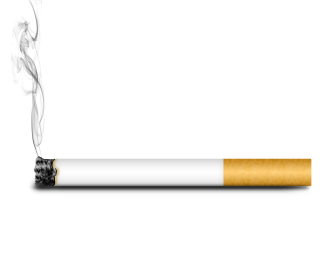 A lit cigaratte smoking