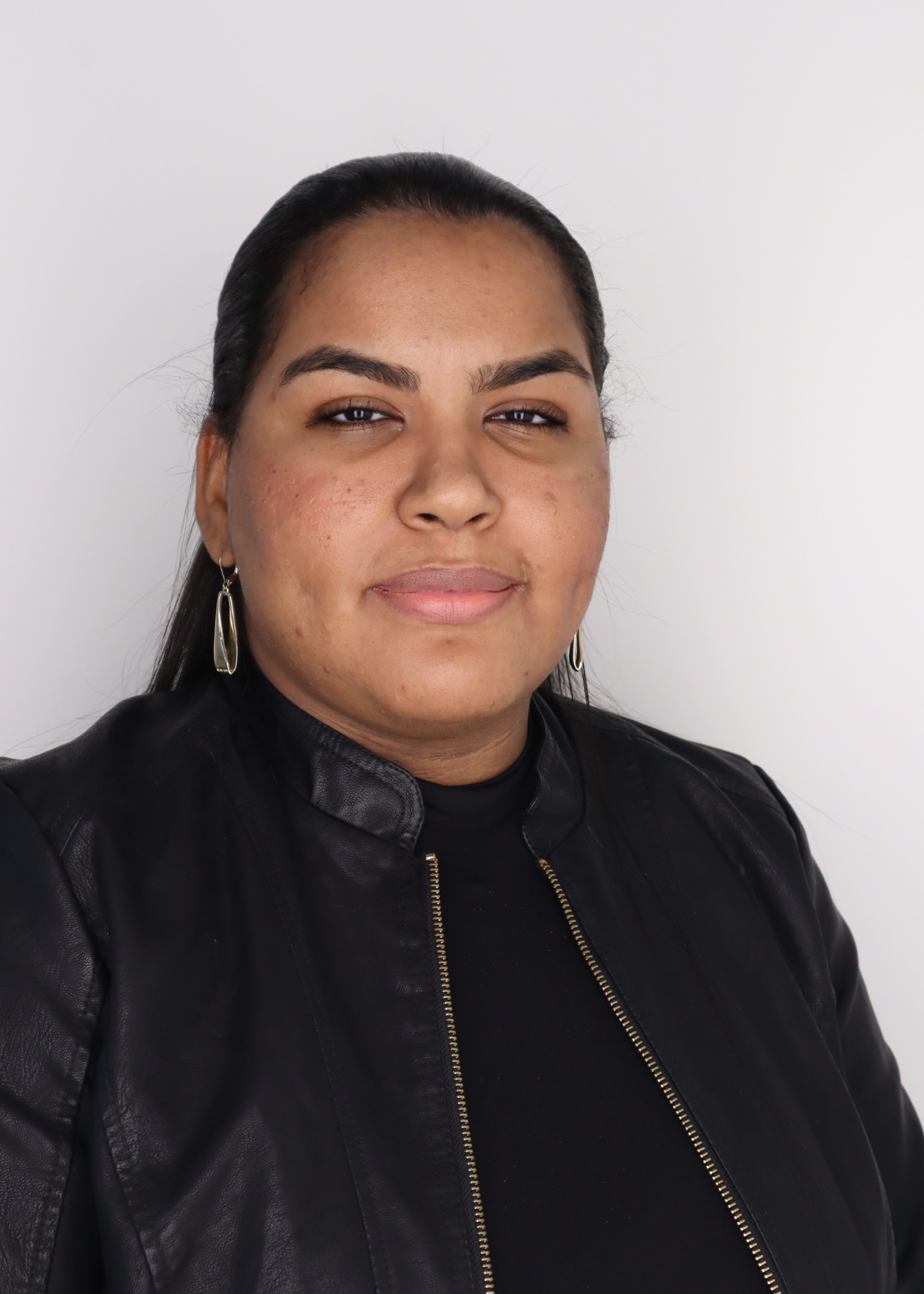 Young woman in a black suit