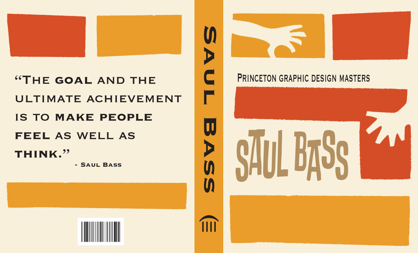 cover spread of a book with designer's name and style