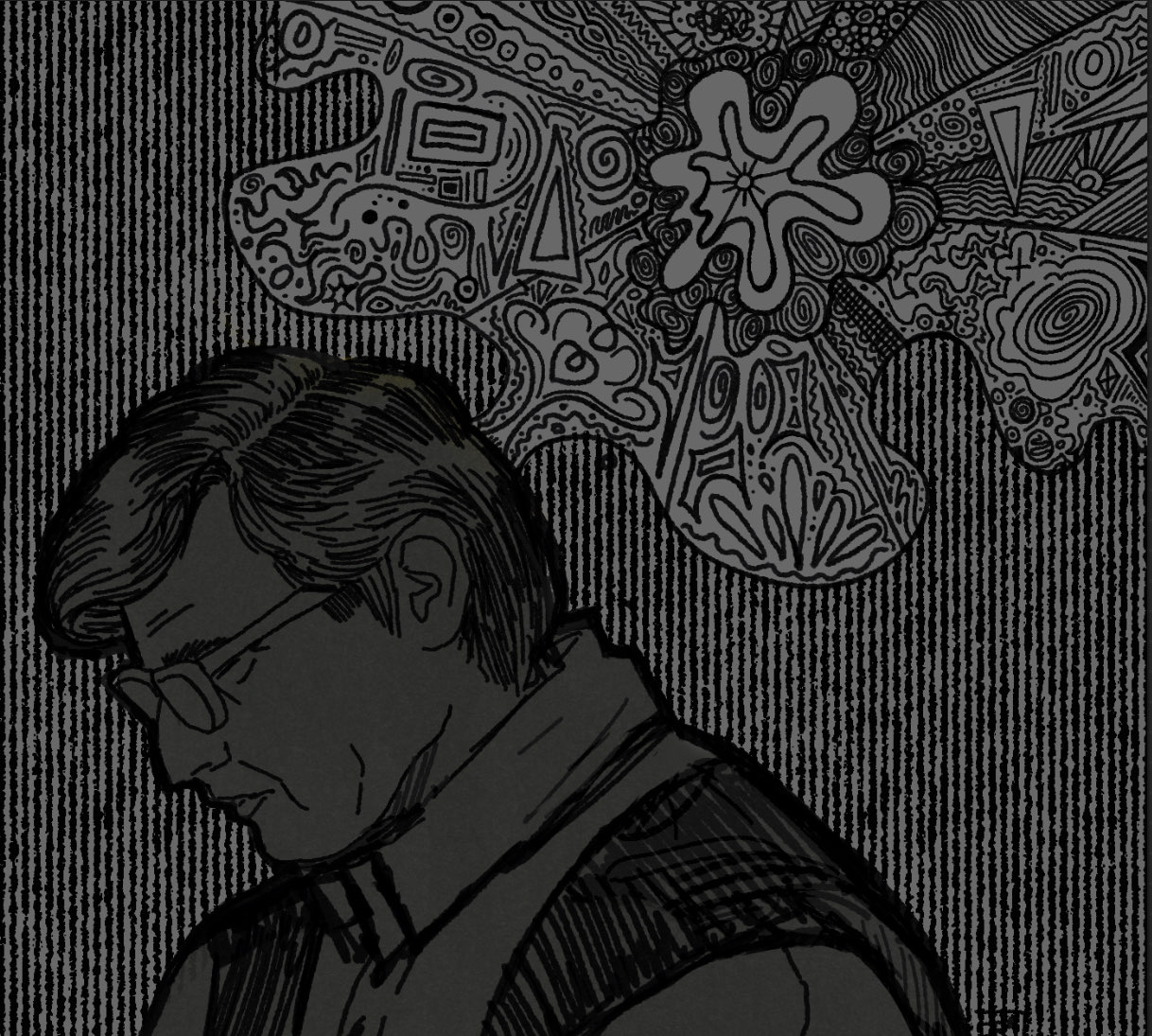 Harlan Ellison Brain Illustration