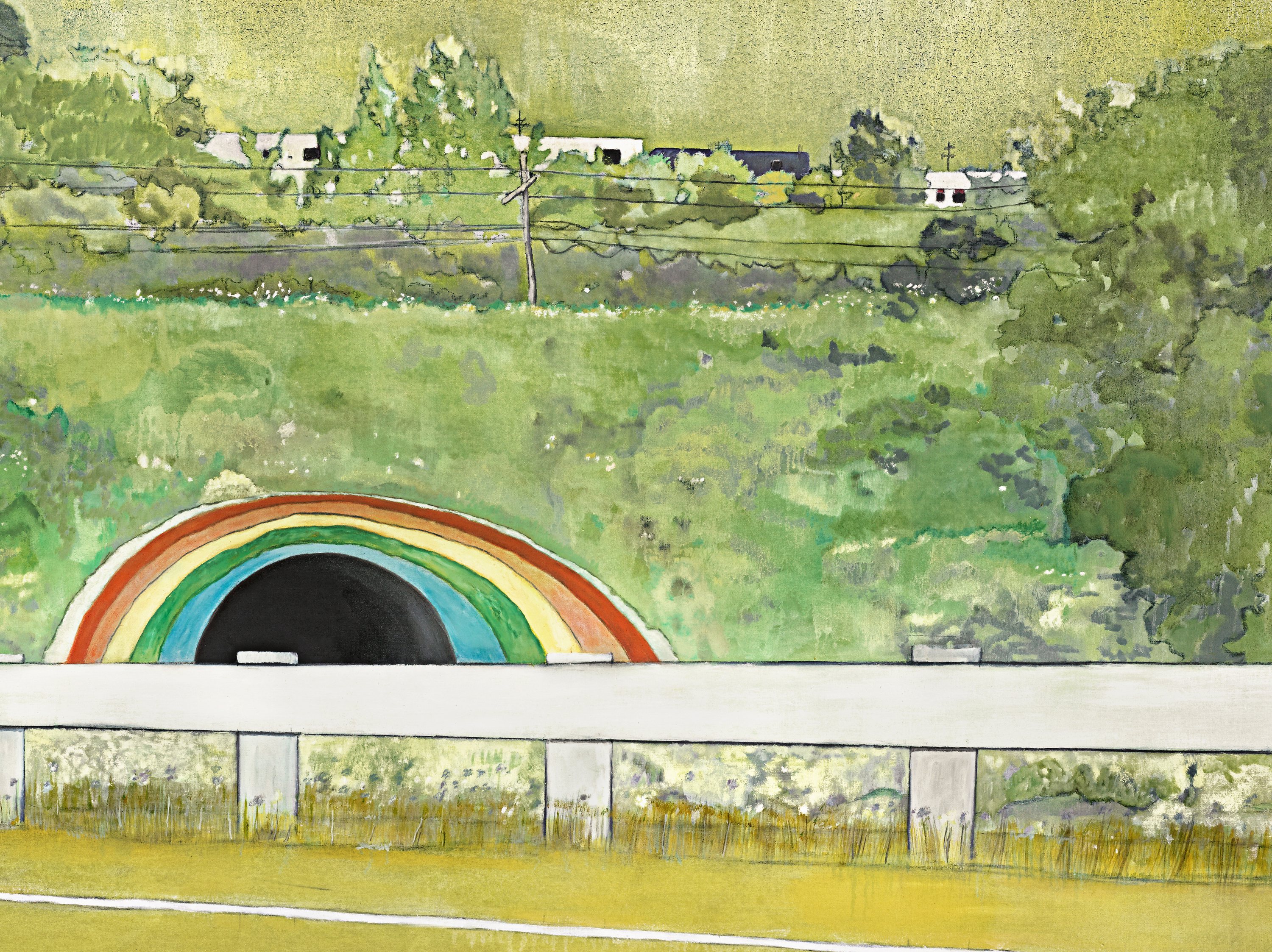 A painting Wil E Coyote did of a rainbow tunnel