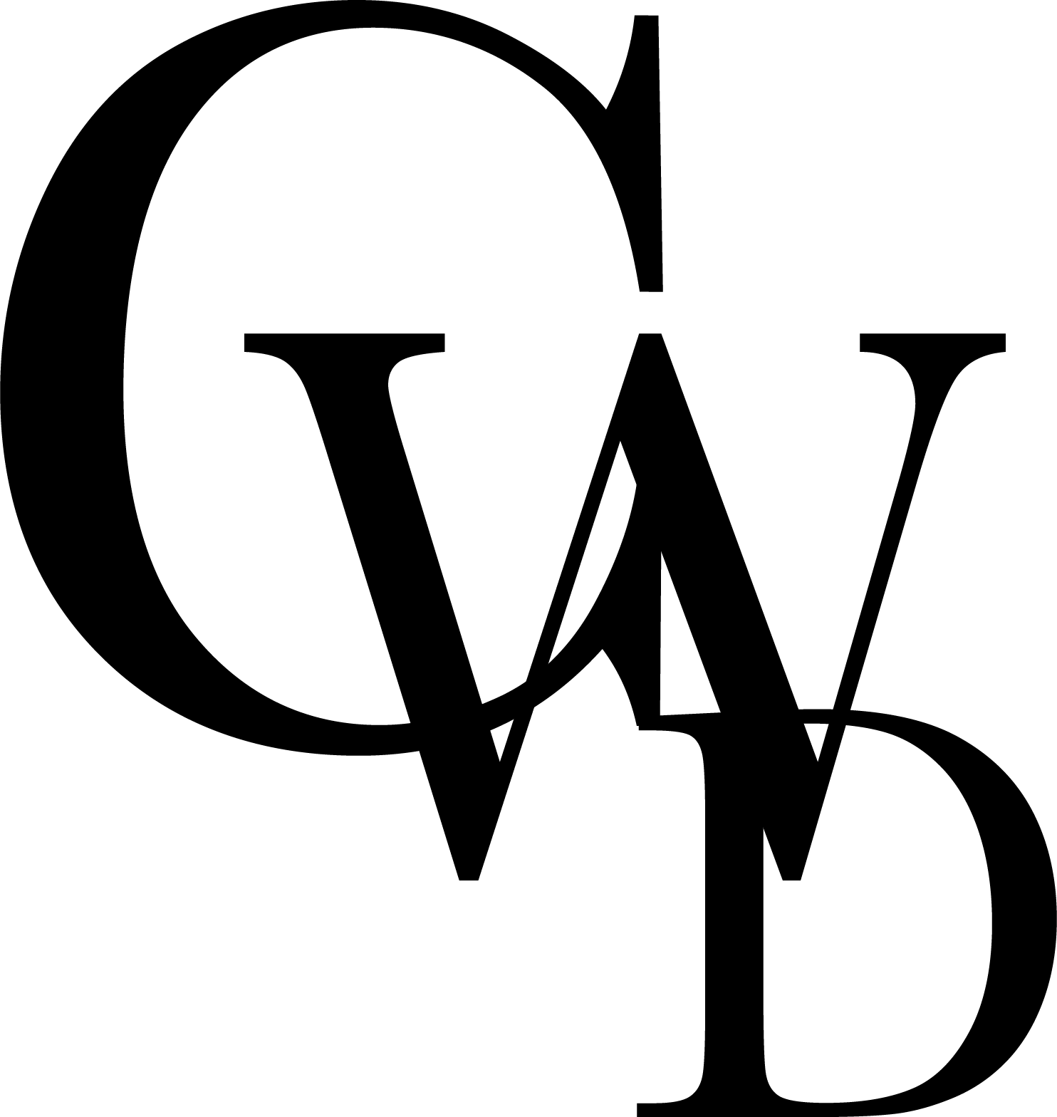 A monogram design using c d and w