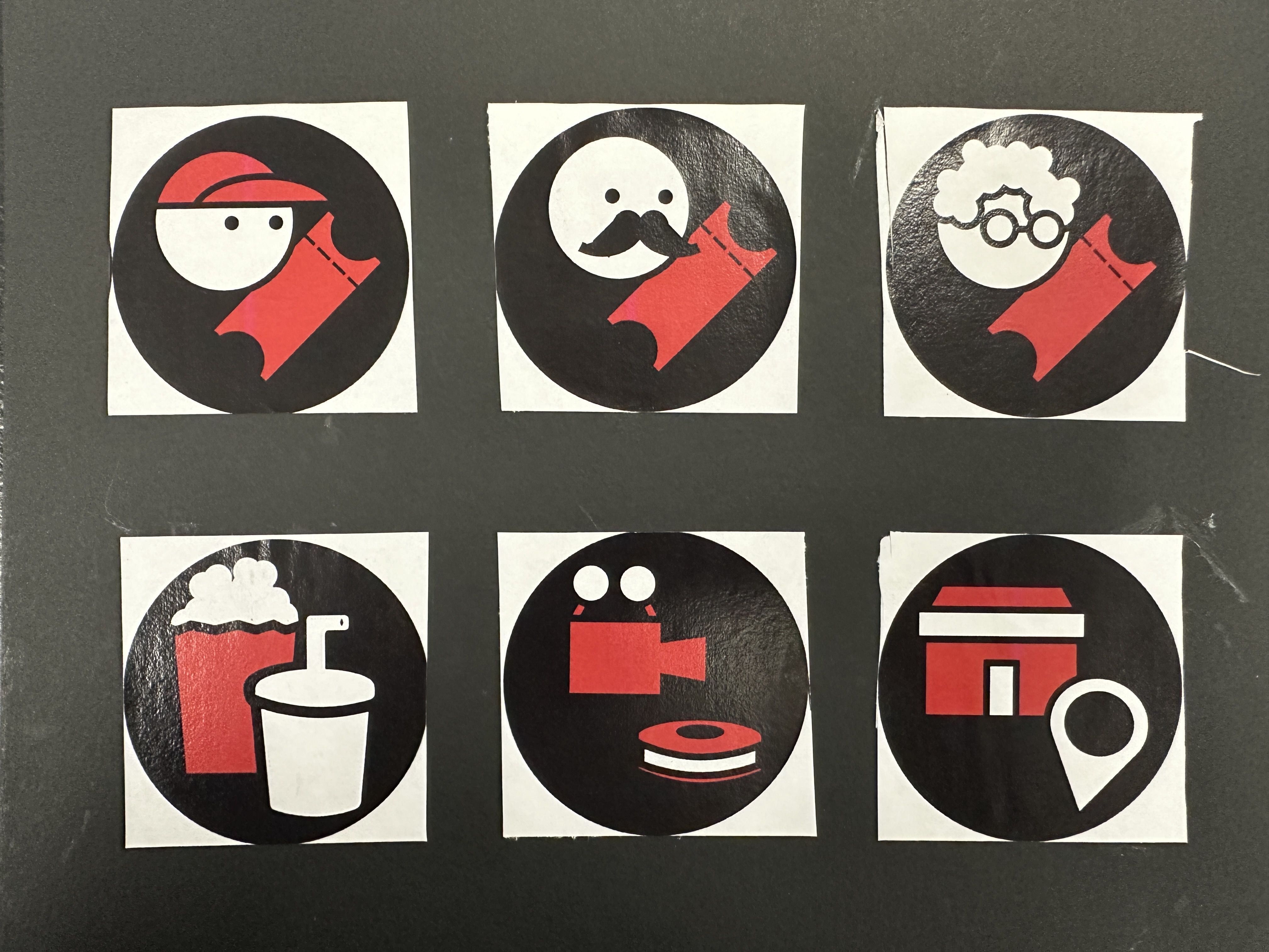 Colored movie theatre icons