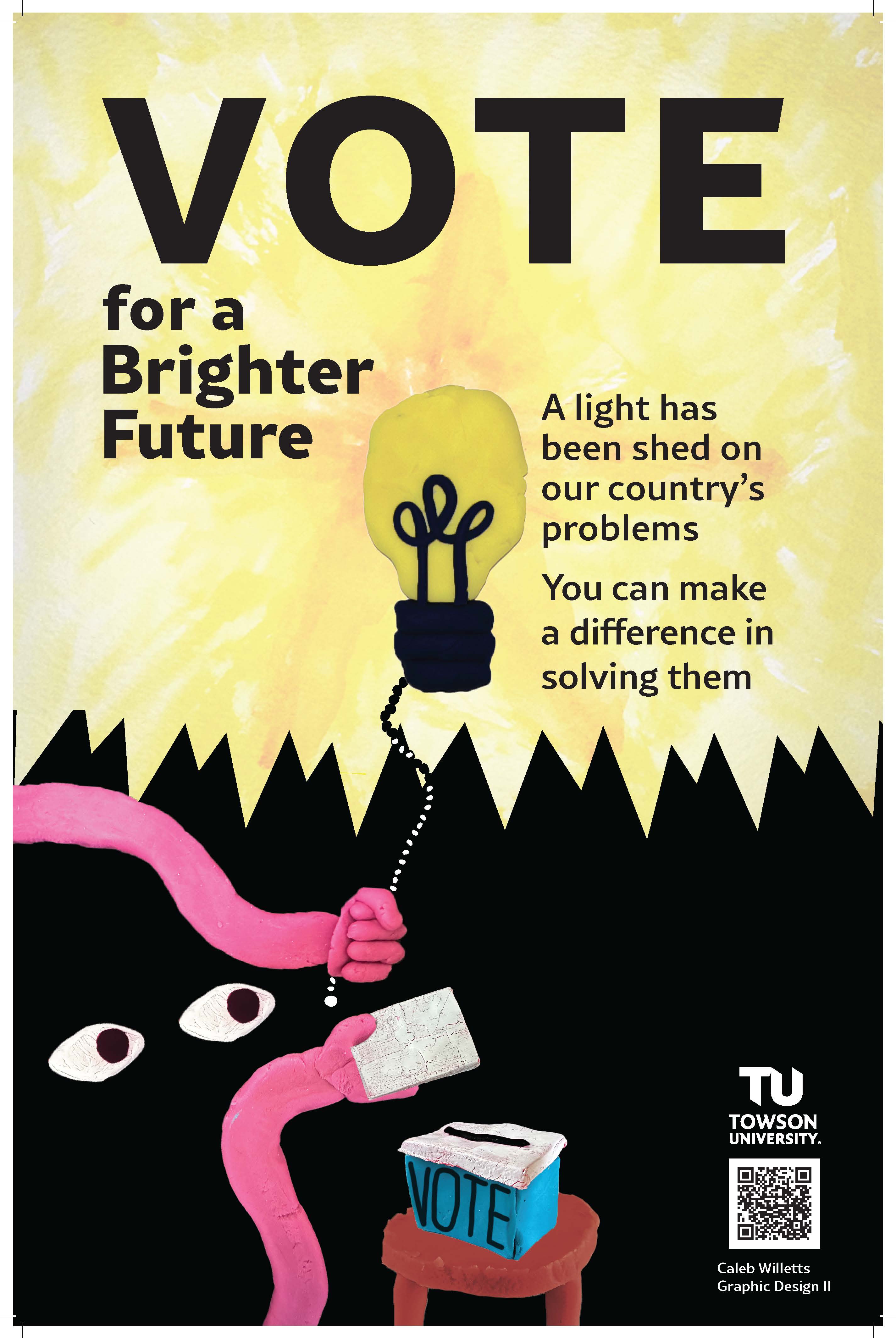 A Towson University voting poster