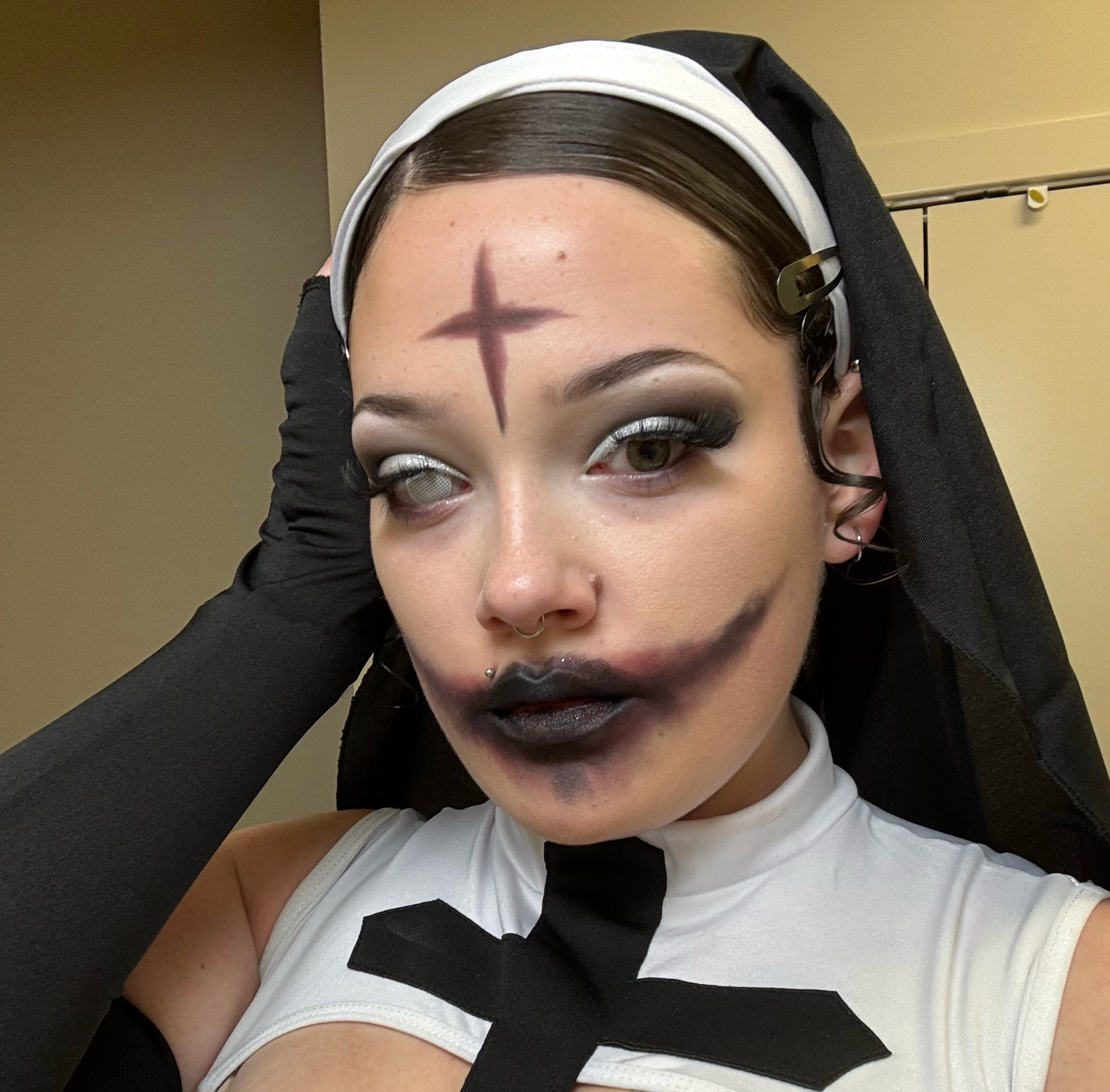 scary nun makeup