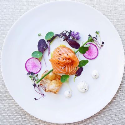 salmon on fancy plate