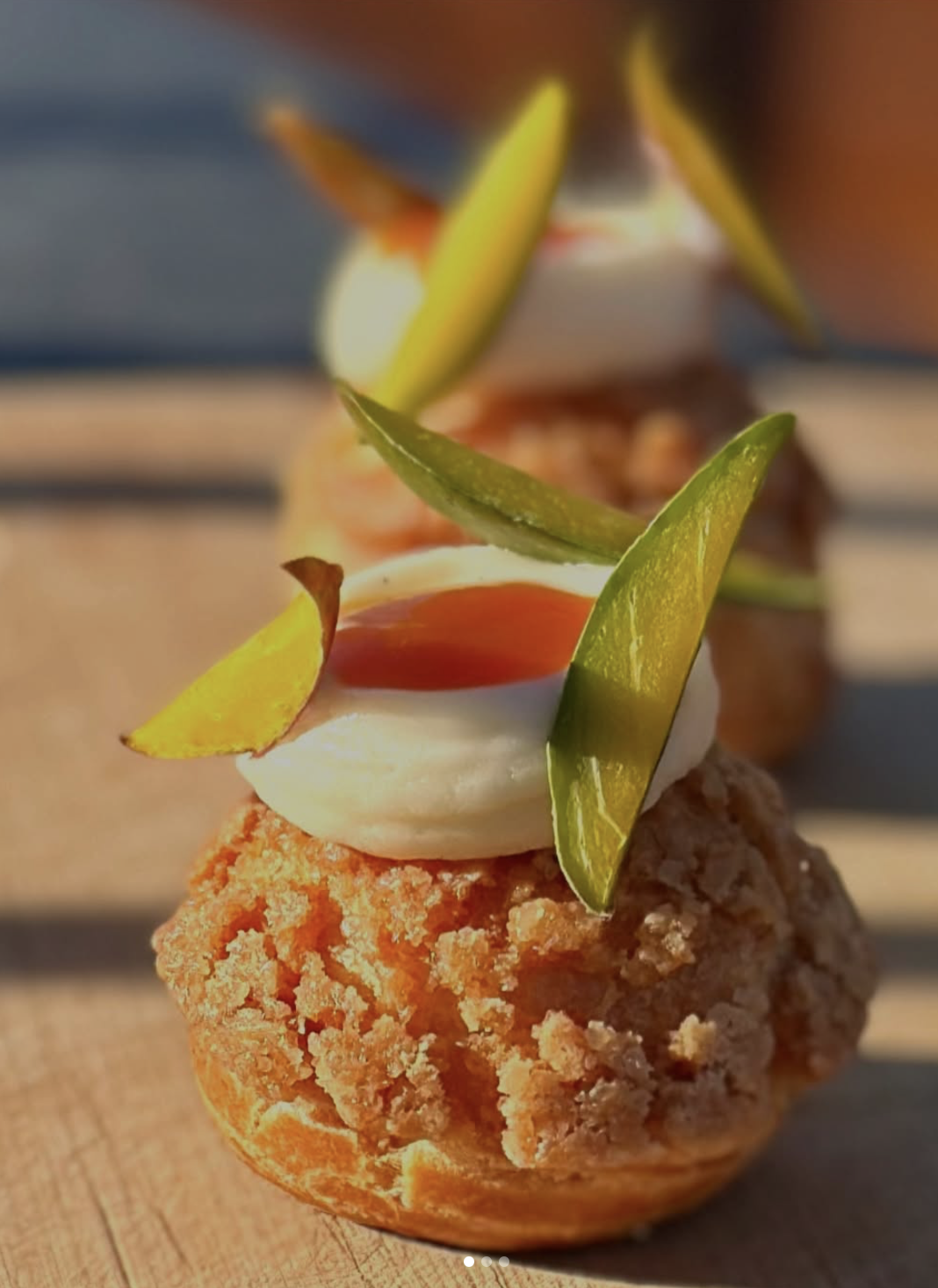 Peach mango choux