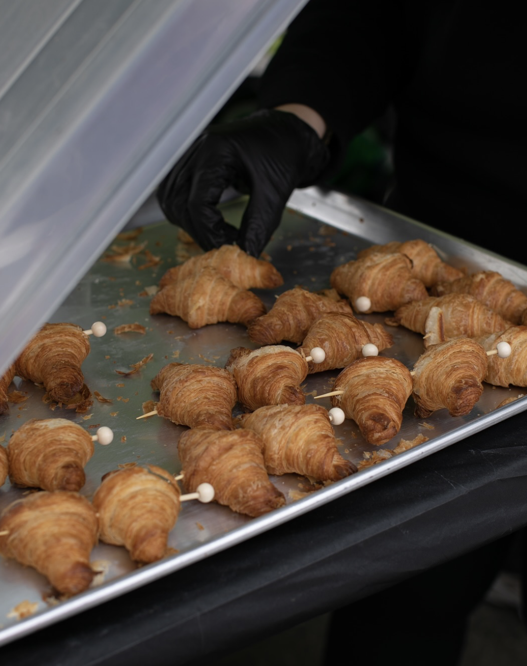 Pastries arranged for a catered event