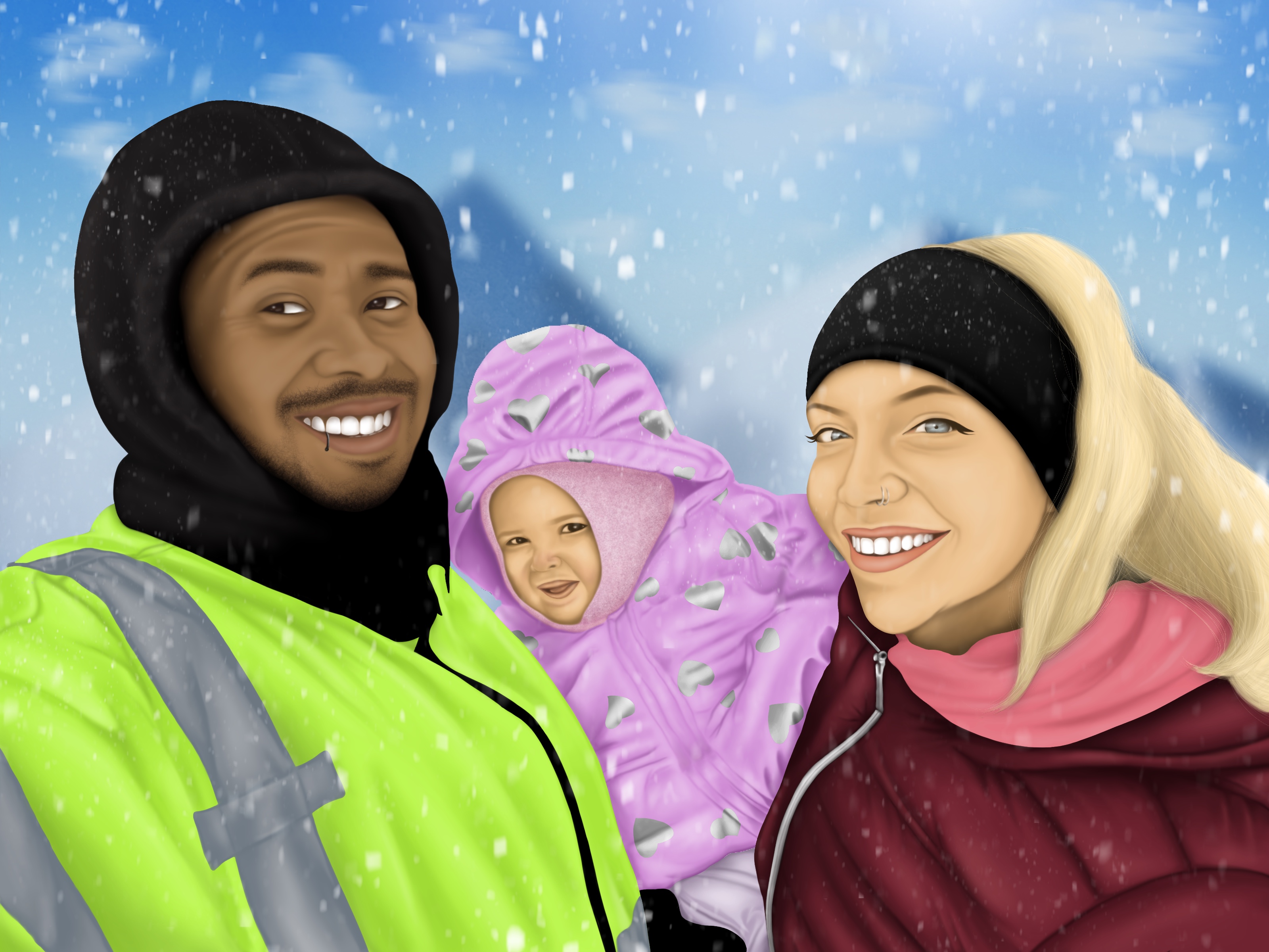 Illustration of family vacation