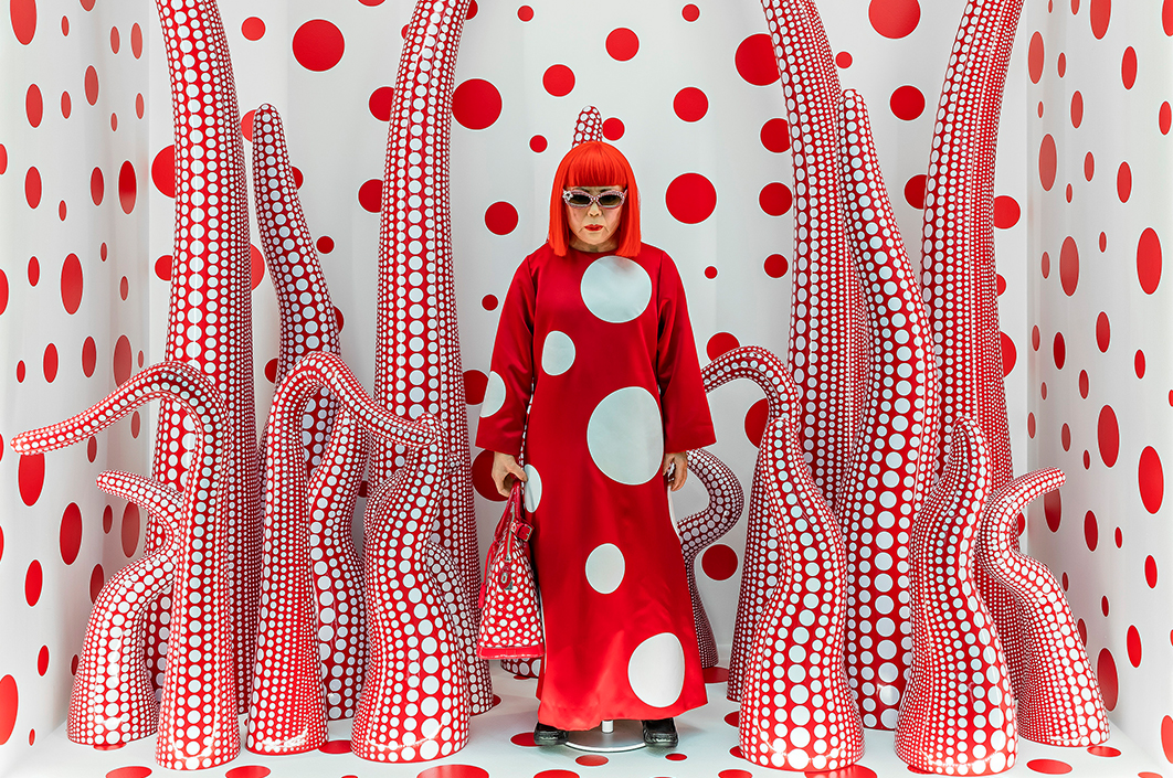 Yayoi in her installation