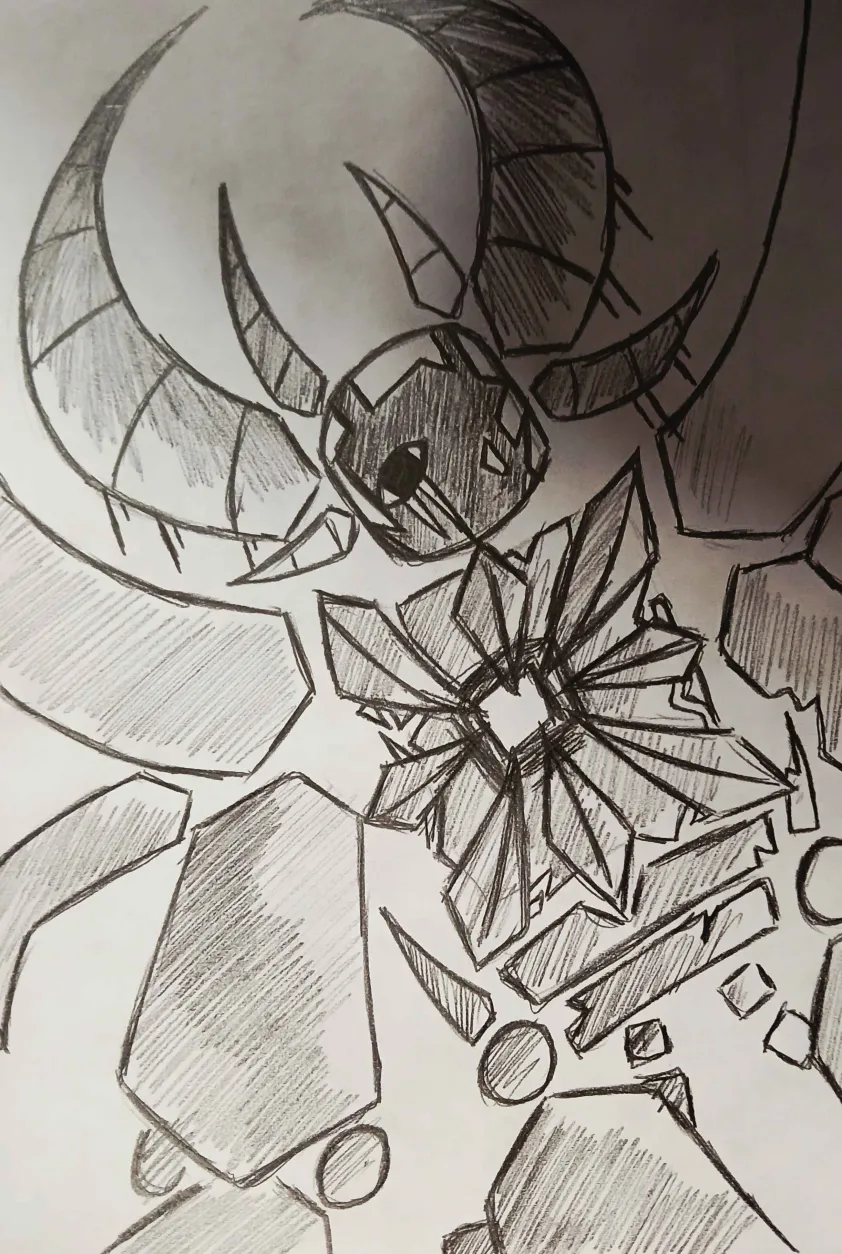 Graphite drawing of Mega Zygarde by Fen