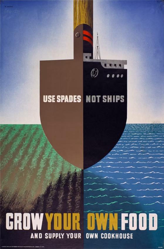 Abram Games (Britain), 'Use spades Not ships' 1942.