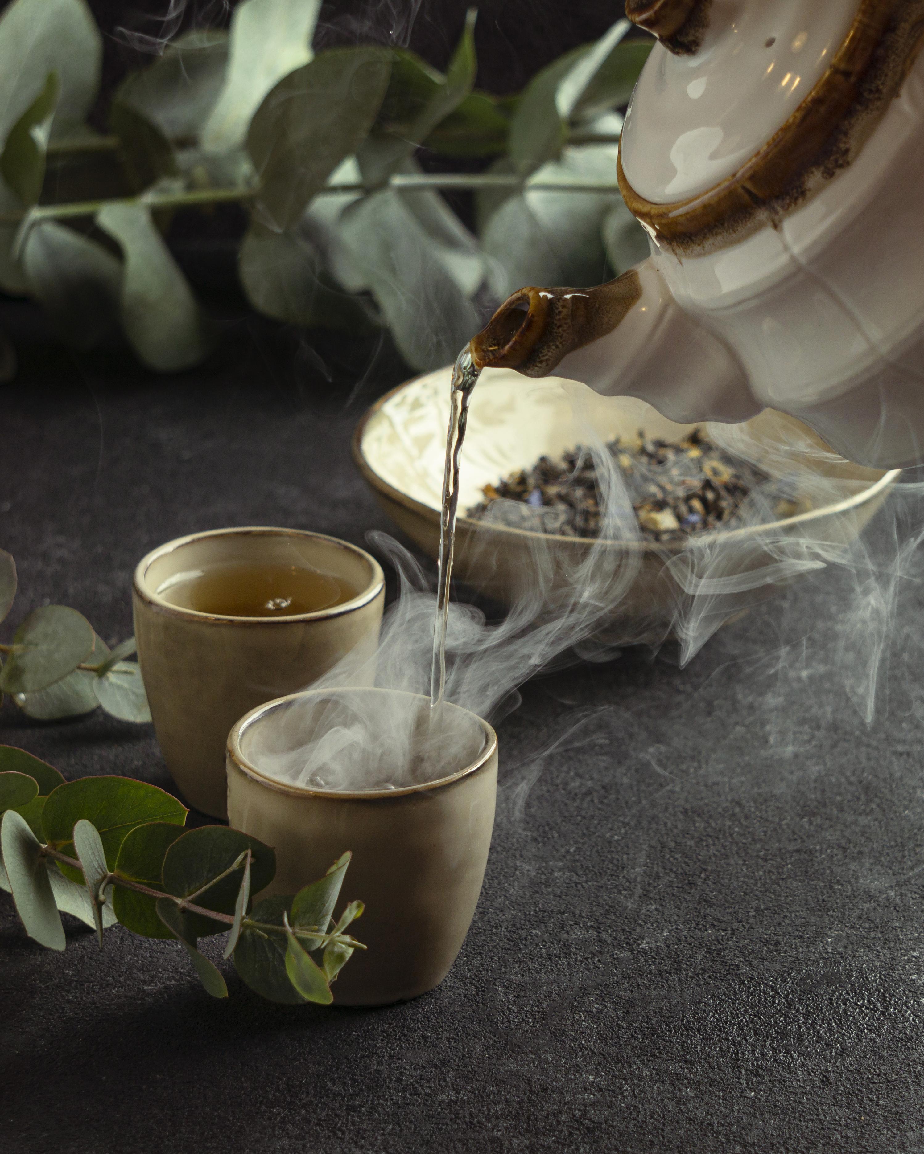 Chinese gongfu tea setup with gaiwan