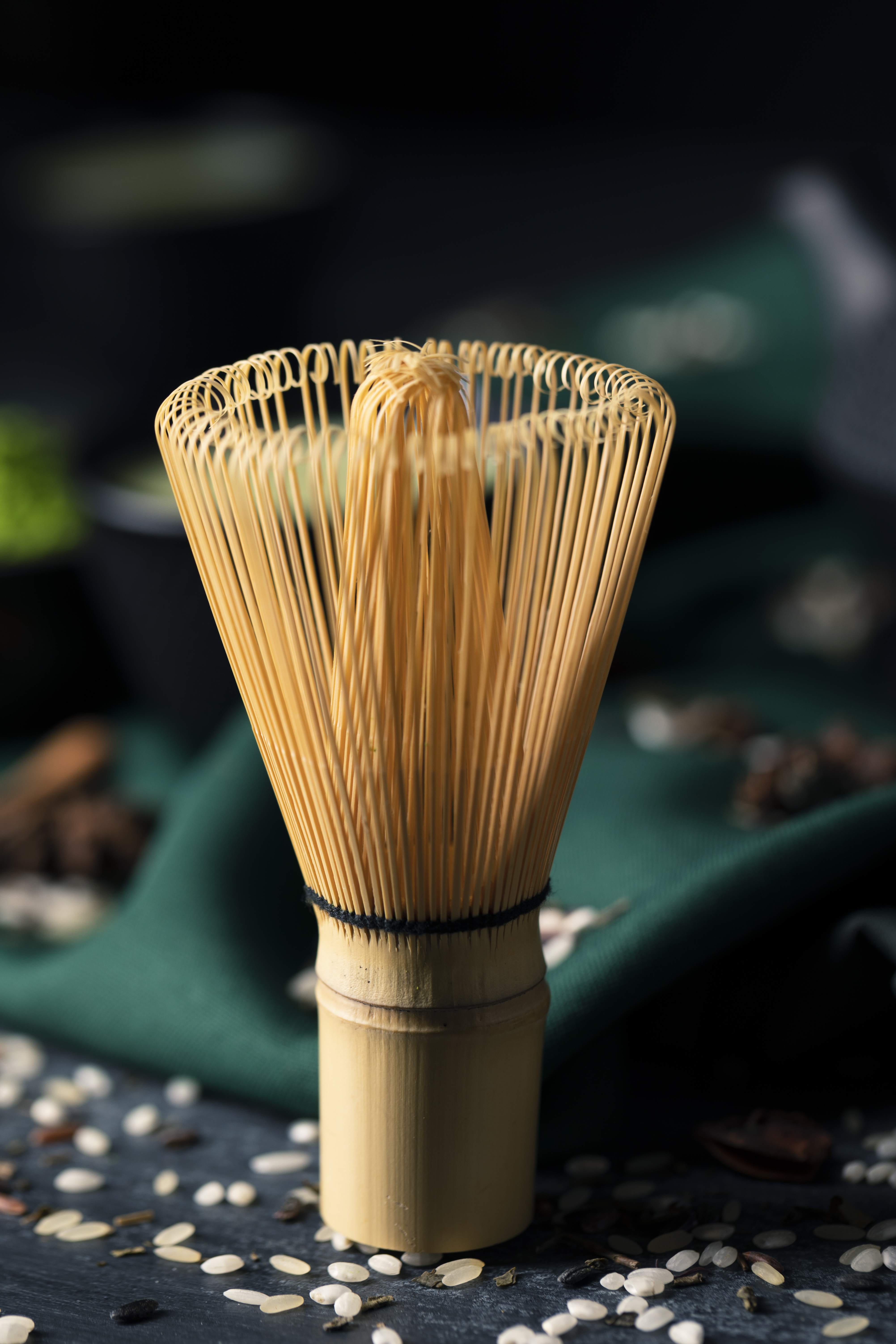 Matcha whisk close-up